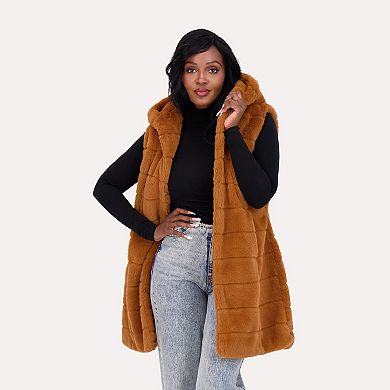 Juniors' madden girl Long Faux Fur Vest