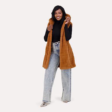 Juniors' madden girl Long Faux Fur Vest