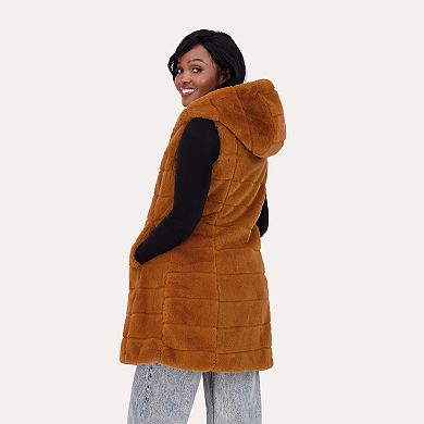 Juniors' madden girl Long Faux Fur Vest