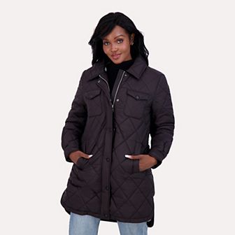 Juniors' madden girl Faux Fur Lined Quilted Shacket