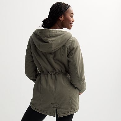 Juniors' Sebby Cozy Lined Twill Hooded Anorak Coat