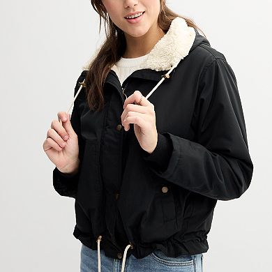Women's Sebby Cozy Faux-Fur Lined Hooded Twill Anorak Jacket