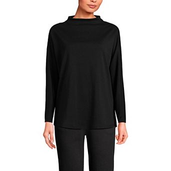 Women's Lands' End Long-Sleeve Sport Knit Funnel-Neck Top