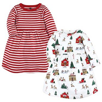 Hudson Baby Infant And Toddler Girl Cotton Dresses, North Pole