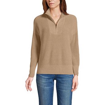 Women's Lands' End Drifter Quarter Zip Sweater