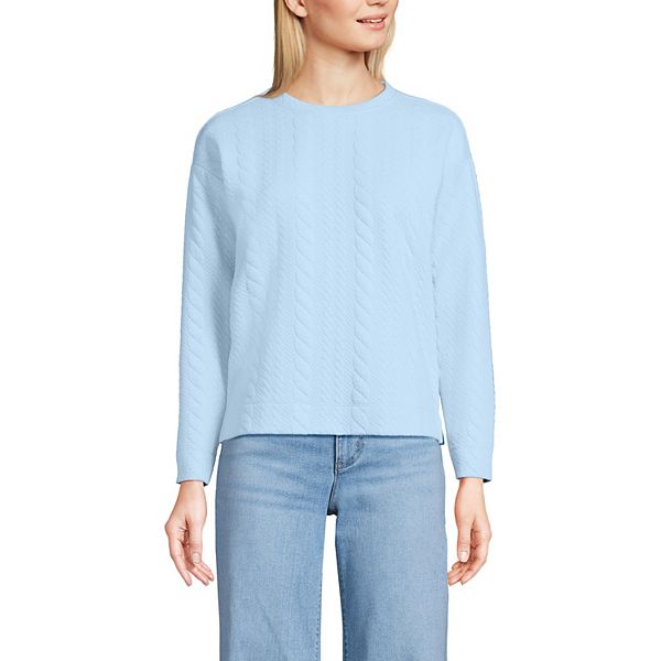 Women's Lands' End Quilted Cable Sweatshirt