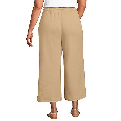 Plus Size Lands' End Sport Knit Wide-Leg Crop Pants