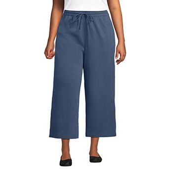 Plus Size Lands' End Sport Knit Wide-Leg Crop Pants