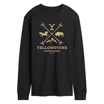 Men's Yellowstone Branding Iron Badge Long Sleeve Graphic Tee