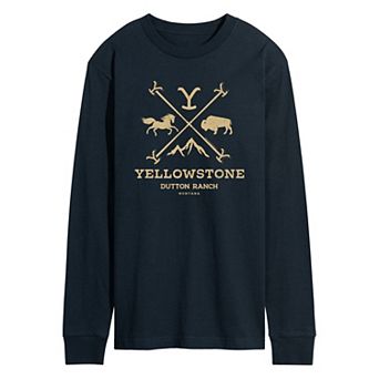 Men's Yellowstone Branding Iron Badge Long Sleeve Graphic Tee