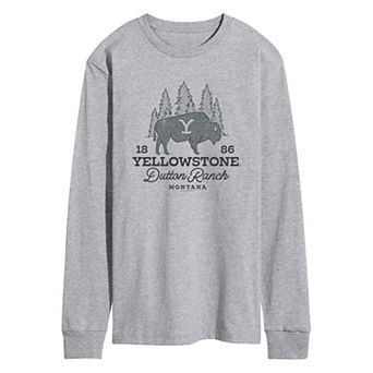 Men's Yellowstone Dutton Ranch Bison Long Sleeve Graphic Tee
