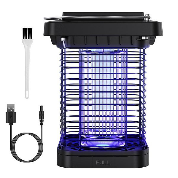 Solar Powered Bug Zapper - Black, 1076 Sq. Ft - Range, Ip65 Waterproof ...