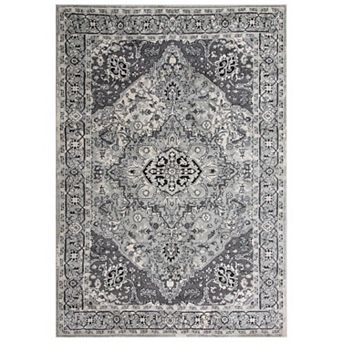 Alora Decor Be Gray Traditional Medallion Area Rug