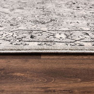 Alora Decor Be Gray Traditional Medallion Area Rug