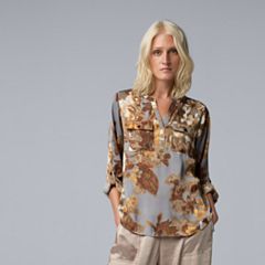 Womens Simply Vera Vera Wang Petite Shirts Blouses Tops Clothing Kohl s