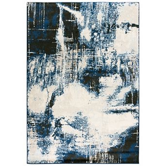 Alora Decor Rosa Blue Abstract Area Rug