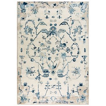 Alora Decor Eva Blue & White Floral Area Rug