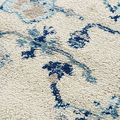 Alora Decor Eva Blue & White Floral Area Rug