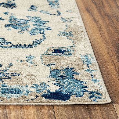 Alora Decor Eva Blue & White Floral Area Rug