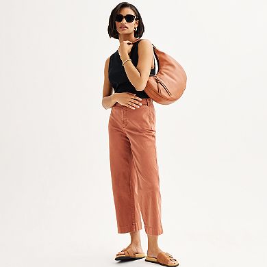 Petite Sonoma Goods For Life® Cropped Wide Leg Pants