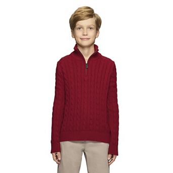 Boys 4-20 IZOD Cable Knit 1/4-Zip Sweater
