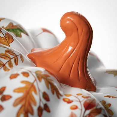 Fall Foliage Print Pumpkin Table Decor