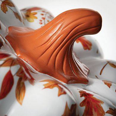 Fall Foliage Print Pumpkin Table Decor