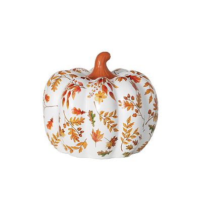 Fall Foliage Print Pumpkin Table Decor