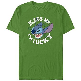 Disney's Lilo & Stitch Kiss Me I'm Lucky Men's Graphic Tee