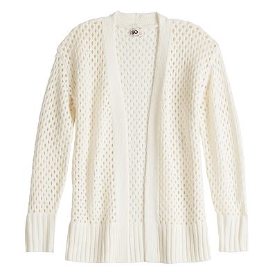 Girls 6-20 SO® Open Stitch Cardigan in Regular & Plus Size