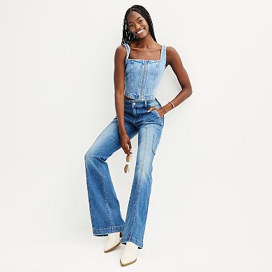 Juniors' SO® Low Rise Utility Flare Pants