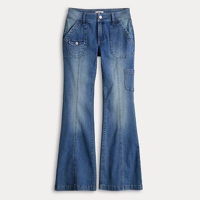 Juniors' SO® Low Rise Utility Flare Pants