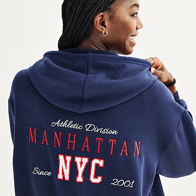 Juniors' Faded Rose Oversized Zip Up Hoodie
