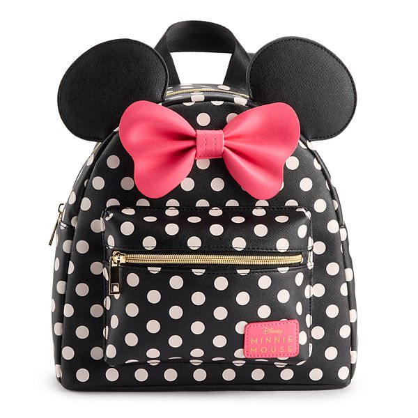 Disney's Minnie Mouse Polka Dot Print Mini Backpack with Pink Bow