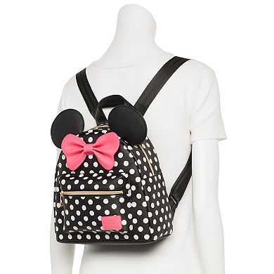Disney's Minnie Mouse Polka Dot Print Mini Backpack with Pink Bow