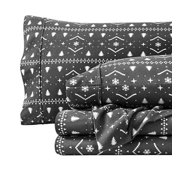 Bare Home 100% Cotton Printed Flannel Sheet Set