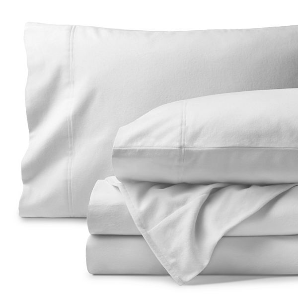 100% Organic Flannel Sheet Set - White (FULLXL SET)