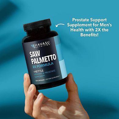 Saw Palmetto + Nettle Capsules, Havasu Nutrition, 120ct