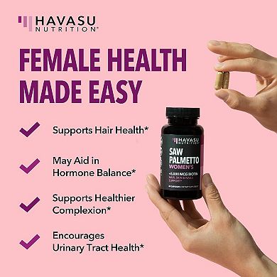 Saw Palmetto + Biotin Capsules, 60ct