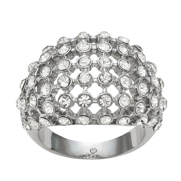 Simply Vera Vera Wang Silver Tone Dome Rhinestone Ring