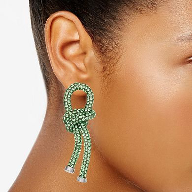 Simply Vera Vera Wang Silver Tone Green Crystal Tube Knot Linear Earrings