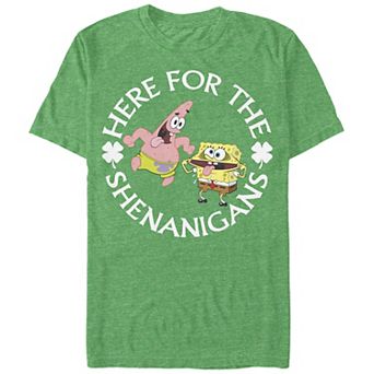 Men's SpongeBob SquarePants Here For The Shenanigans Graphic Tee