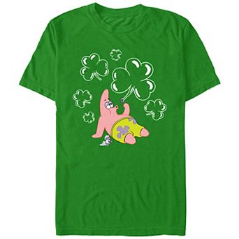 Men's SpongeBob SquarePants Patrick Clover Bubbles Graphic Tee