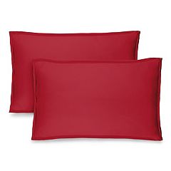 Red store pillow shams