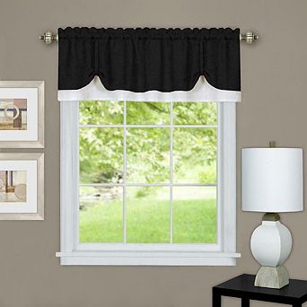 Kate Aurora Country Farmhouse Flax Linen Tie Up Window Valance
