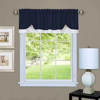 Kate Aurora Country Farmhouse Flax Linen Tie Up Window Valance