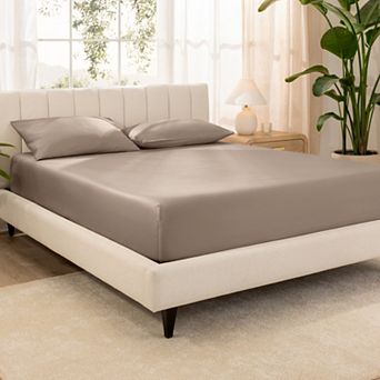 Bare Home 100% Organic Cotton Sateen Fitted Sheet