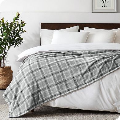 Plaid Microplush Throw Blanket