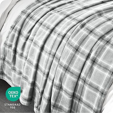 Plaid Microplush Throw Blanket