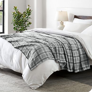 Plaid Microplush Throw Blanket